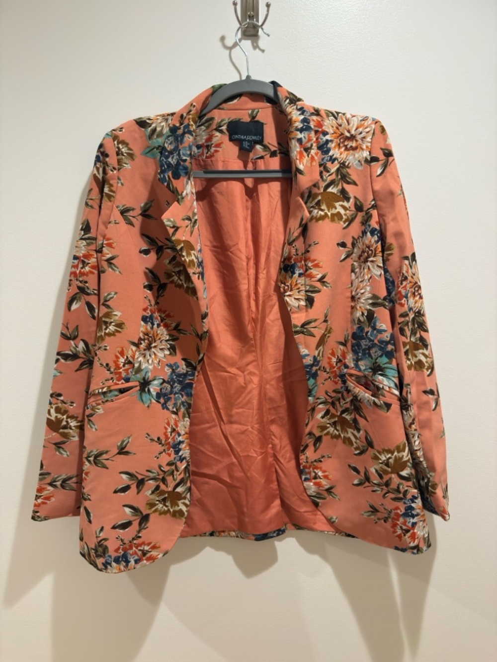 Cynthia Rowley Coral Floral Blazer